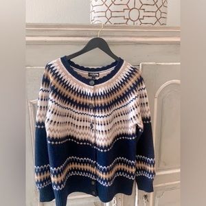 J. Crew Cashmere Fair Isle cardigan sweater